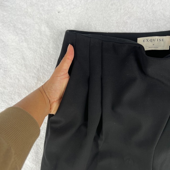 Anthropologie Exquise Dress Pants Womens M Black Stretch Side Zip Straight Leg - Picture 5 of 16